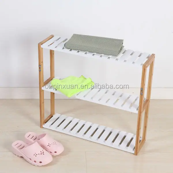 
New arrival mini 3tiers bamboo towl rack,white hanging bathroom shelves 