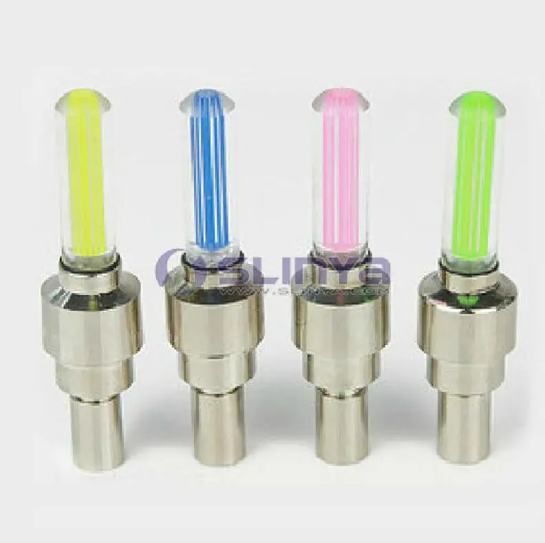 Color Bike Car Motorcycle Valve Cap Tyre LED Wheel Light Lamp