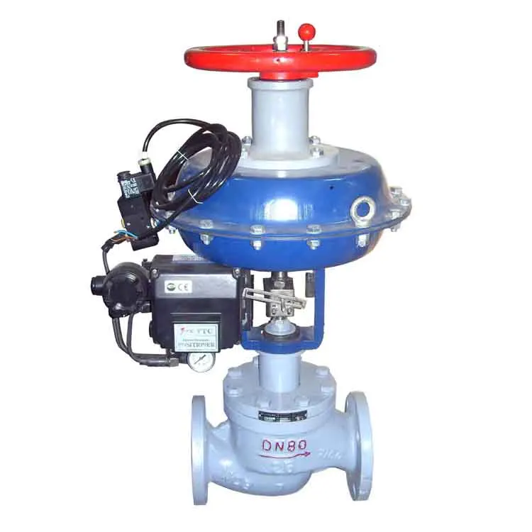 China made cheap price high quality pneumatic diaphragm steam control valve with solenoid valve