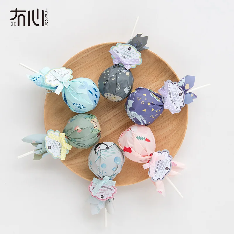 Maoxin unique beautiful Lollipop package design 1M cheap ip type c data usb cable micro usb