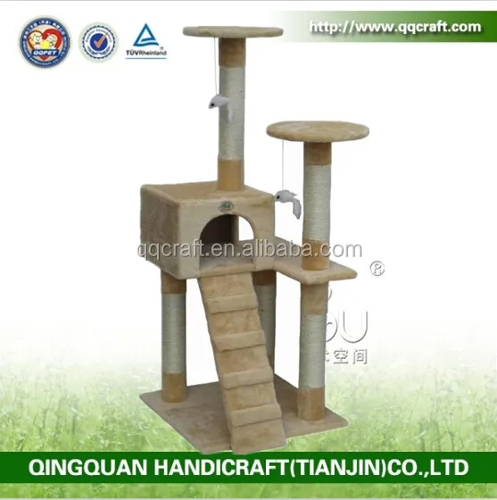 QQPET indoor pet furniture cat trees hot indoor sisal cat house cat furniture