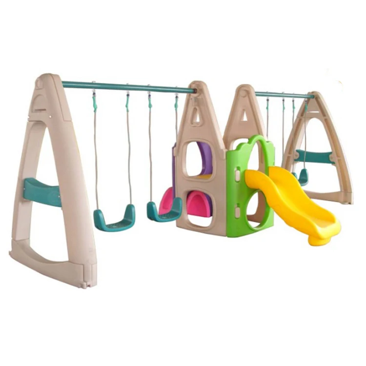 Детская площадка горка и качели внутри набор пластиковых качелей горки для детского сада