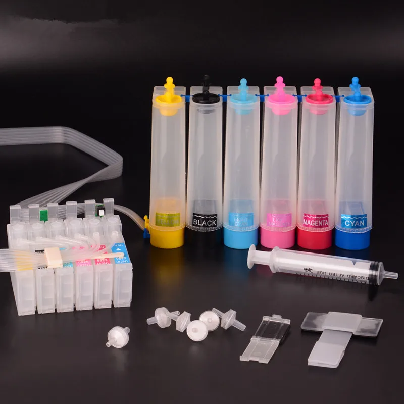 
OCBESTJET 6Color/set T0791-T0796 Ciss Sublimation Ink System 1430 For Epson 1430 1400 1410 1500W Printer 