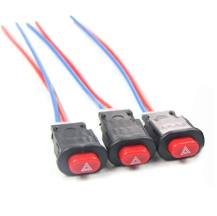 
Motorcycle Parts Motorcycle Accessories with 3 Wires Built-in Lock Motorcycle Switch Hazard Light Switch Button 
