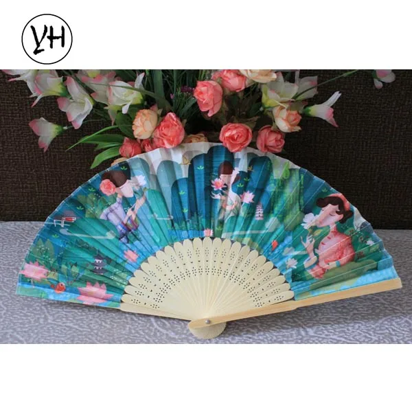 
2019 New Design Promotional Bamboo Cloth Fan 