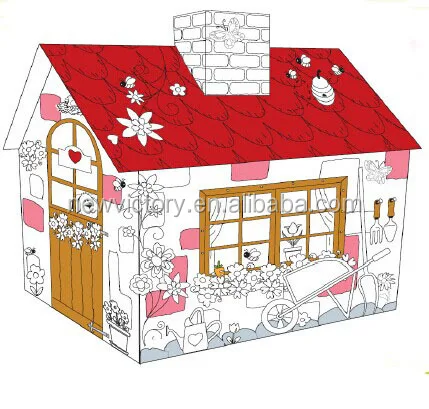 Custom Folding Eco House kids cardboard houses boxes for sale