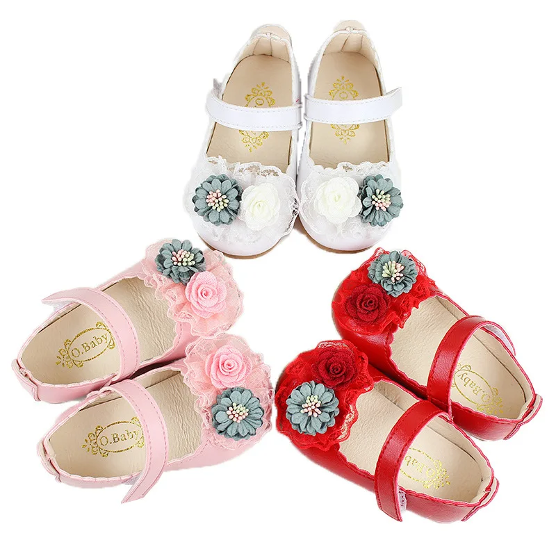 
Wholesale Girl Floral Soft Princess Baby Kids Shoes 