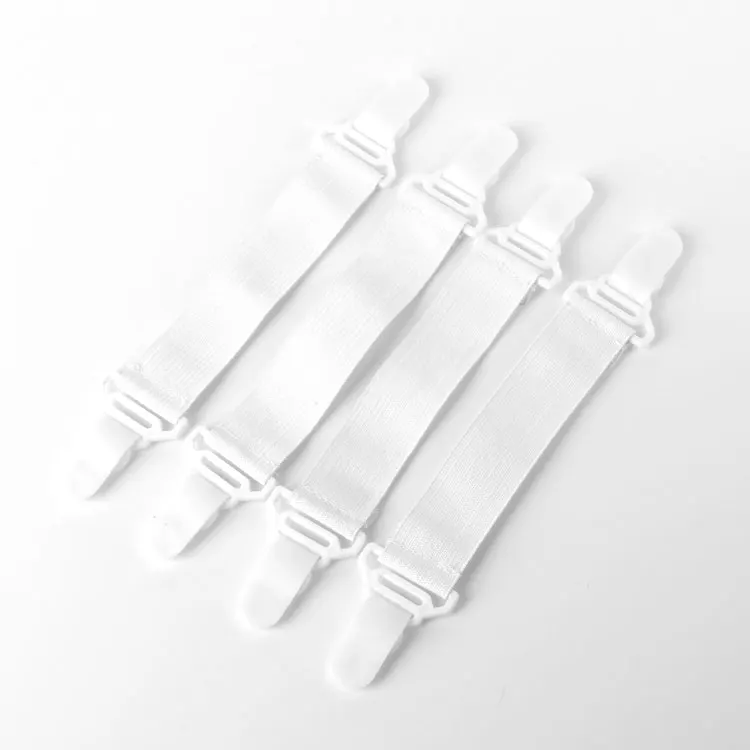 
Slip-Resistant Elastic White Bed Sheet Clip Fasteners 