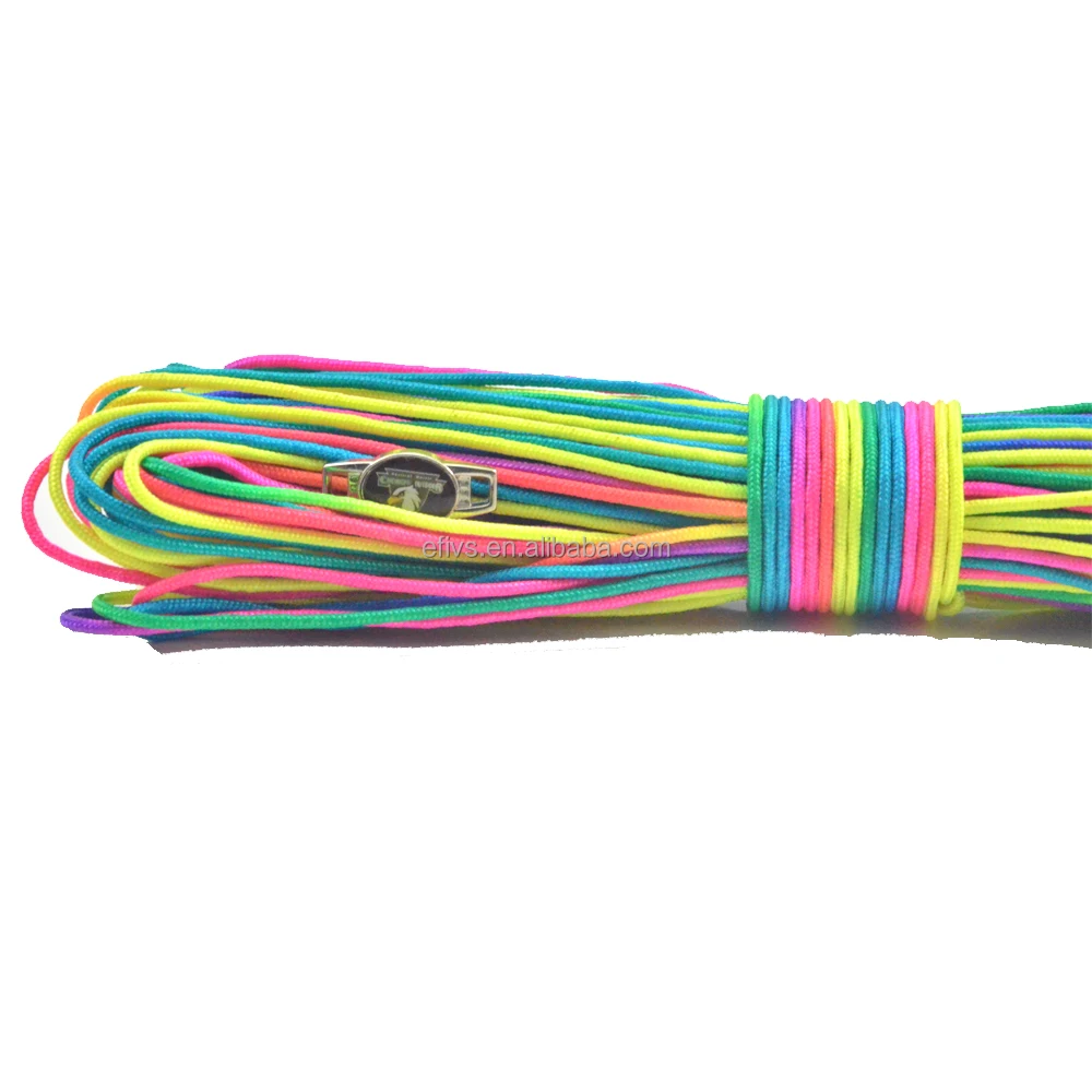 New colorful rainbow 2mm paracord spools parachute cord making paracord bracelet supplier