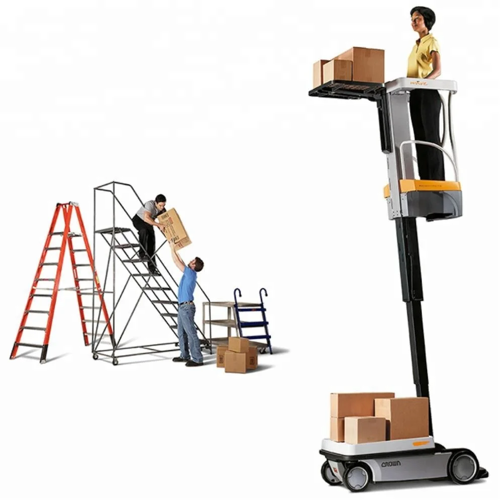 best design China Warehouse Storage Handcart ladder warehouse rolling ladder warehouse ladder with platform