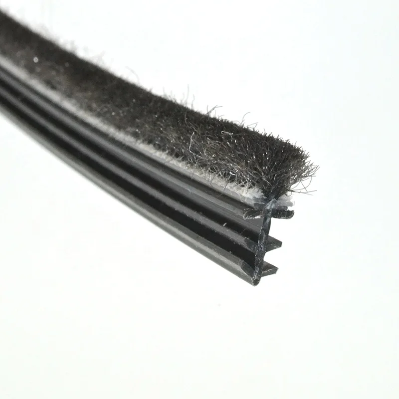 Kerf mounted pile weatherstripping