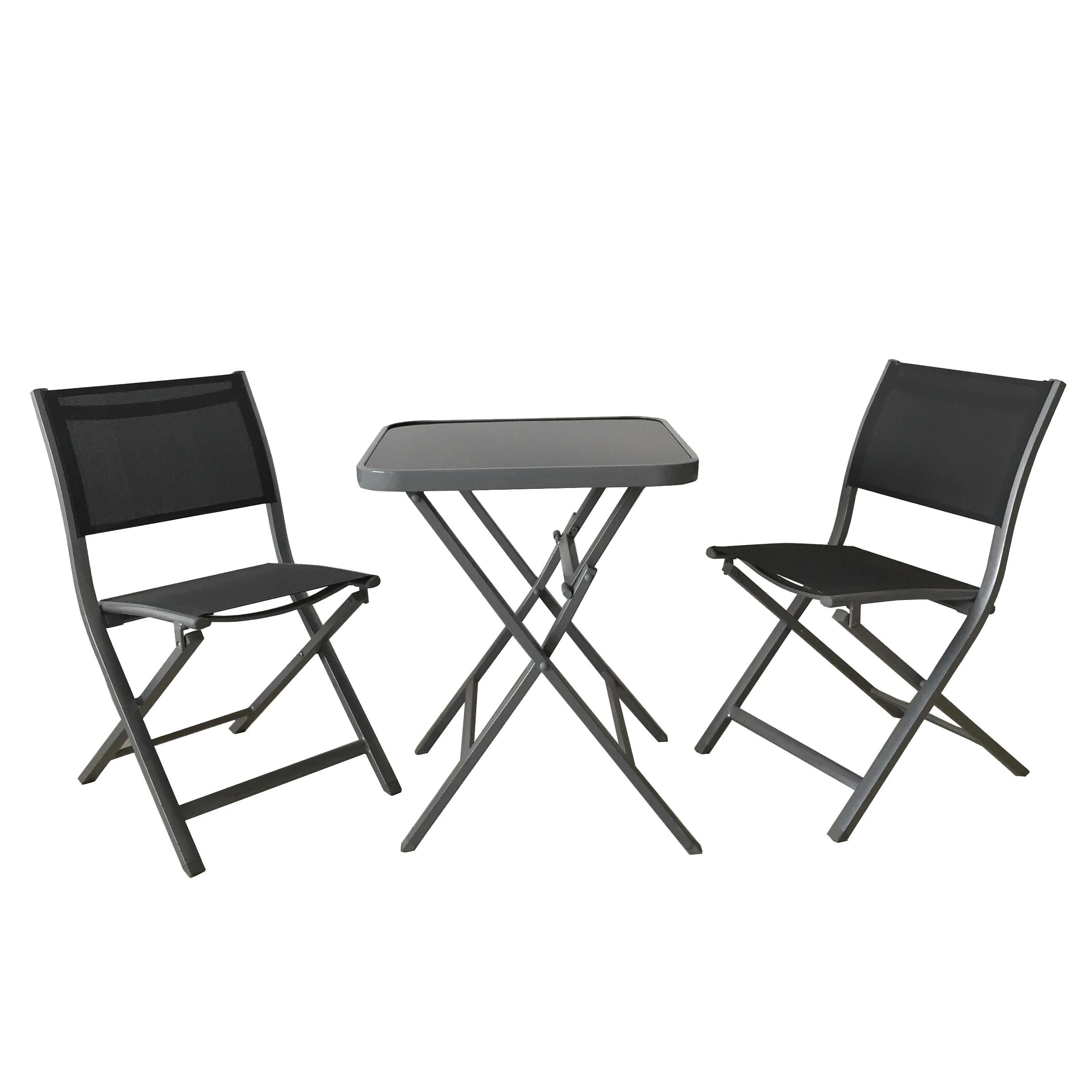 Uplion Modern Outdoor Garden Patio Folding set  3pcs Balcony Set Table and Chair Furniture