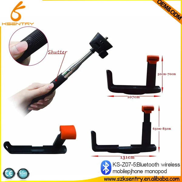 Best selling 2014 Bluetooth gopro monopod selfie poles Extendable Handheld stick with bluetooth Z07-5