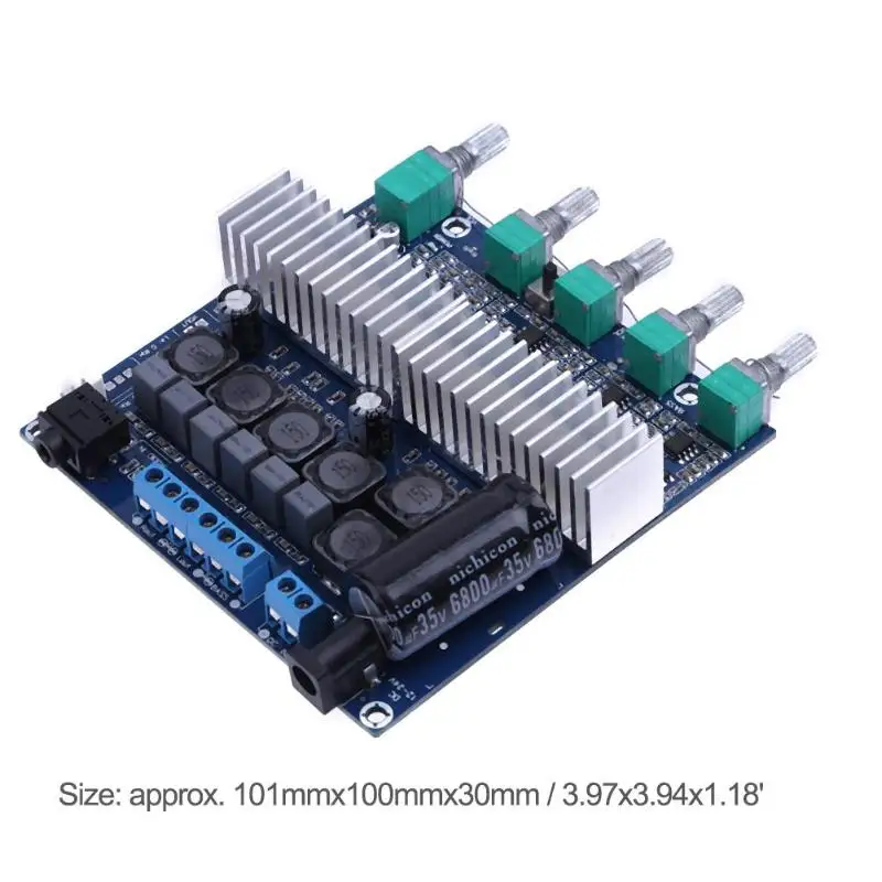 Free Ship DC12V-24V 2x50W+100W Digital Audio Amplifier Board TPA3116D2 Subwoofer Speaker Amplifiers Home Bass For Speaker