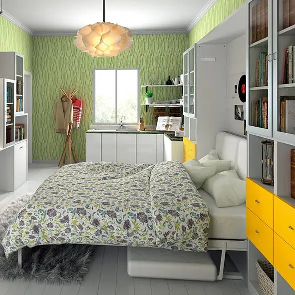 QF154/SF queen size hideaway murphy wall bed with sofa