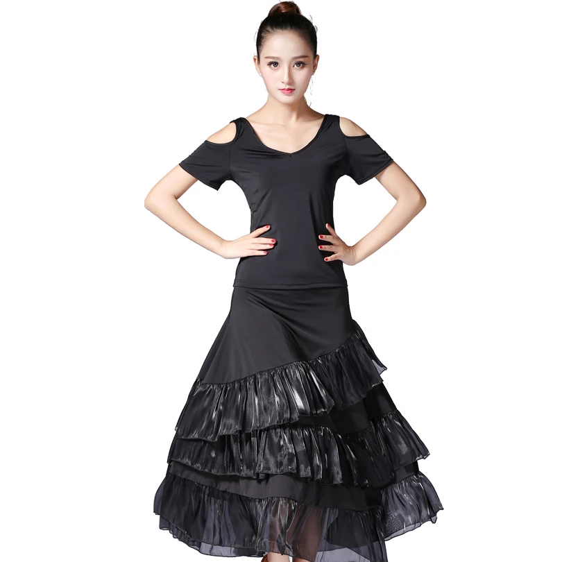 Standard Ballroom Dance Stage Competition Practice Ballroom Dance Costumes for Women Waltz Dance Tango Standard Tops & Skirt