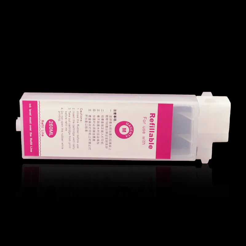 Ocbestjet 6 видов цветов 260 мл PFI 102 пустой картридж 510 многоразовый картридж для Canon IPF700 IPF605 iPF 500 510 600 610 700