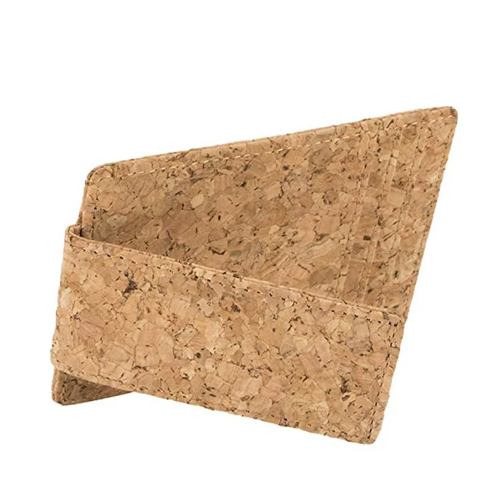 
Custom minimalist card holder cork wood magnet money clip wallet 