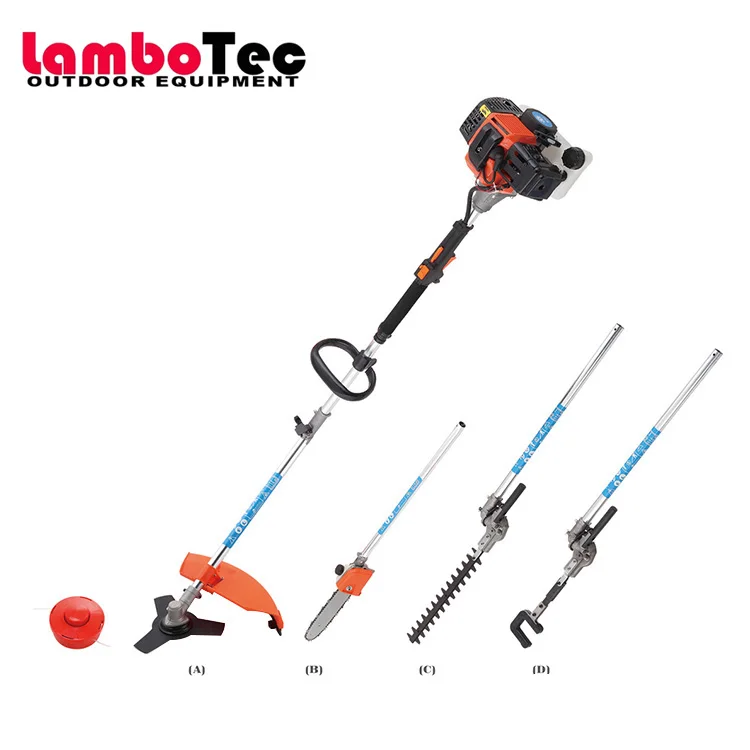 Lambotec CE approved 43cc Multi Function brush cutter attachment long reach hedge trimmer pole saw