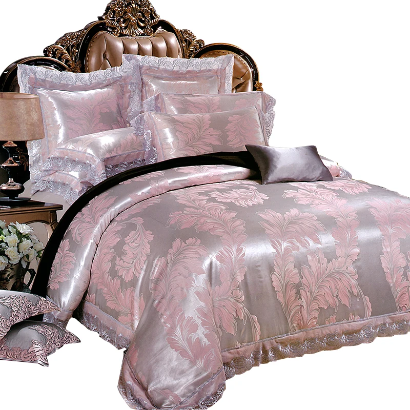 High-grade 100% Polyester bed sheet European jacquard wedding bedding four sets