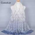 Clocolor Fashion Gradient Printed Scarves for Women Casual Spring Candy Color Women Shawl muslim hijab Scarves