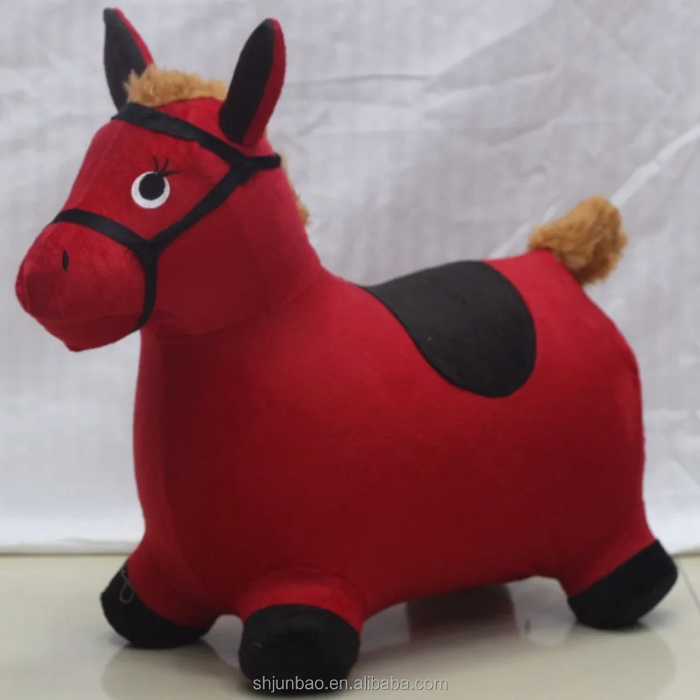 
PVC Inflatable Horse Ride-on Jumping Toys Animals With Clothes 