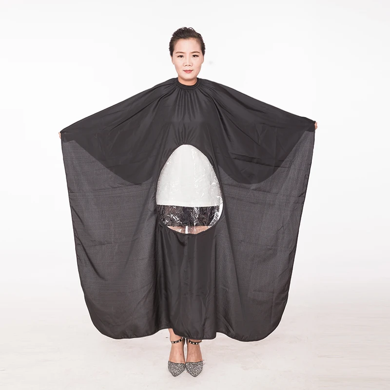 2022 salon hairdressing cape barber cape with transparent viewing window waterproof haircut cloak apron