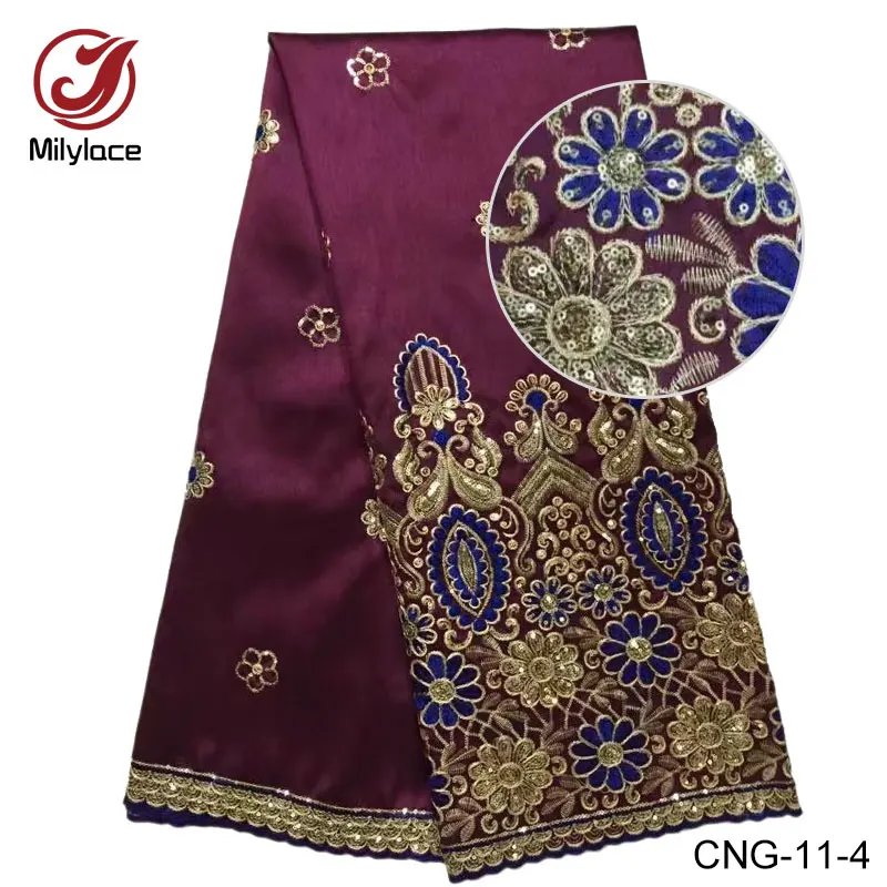 New arrive african embroidery wedding dress george fabrics lace wholesale with sequins