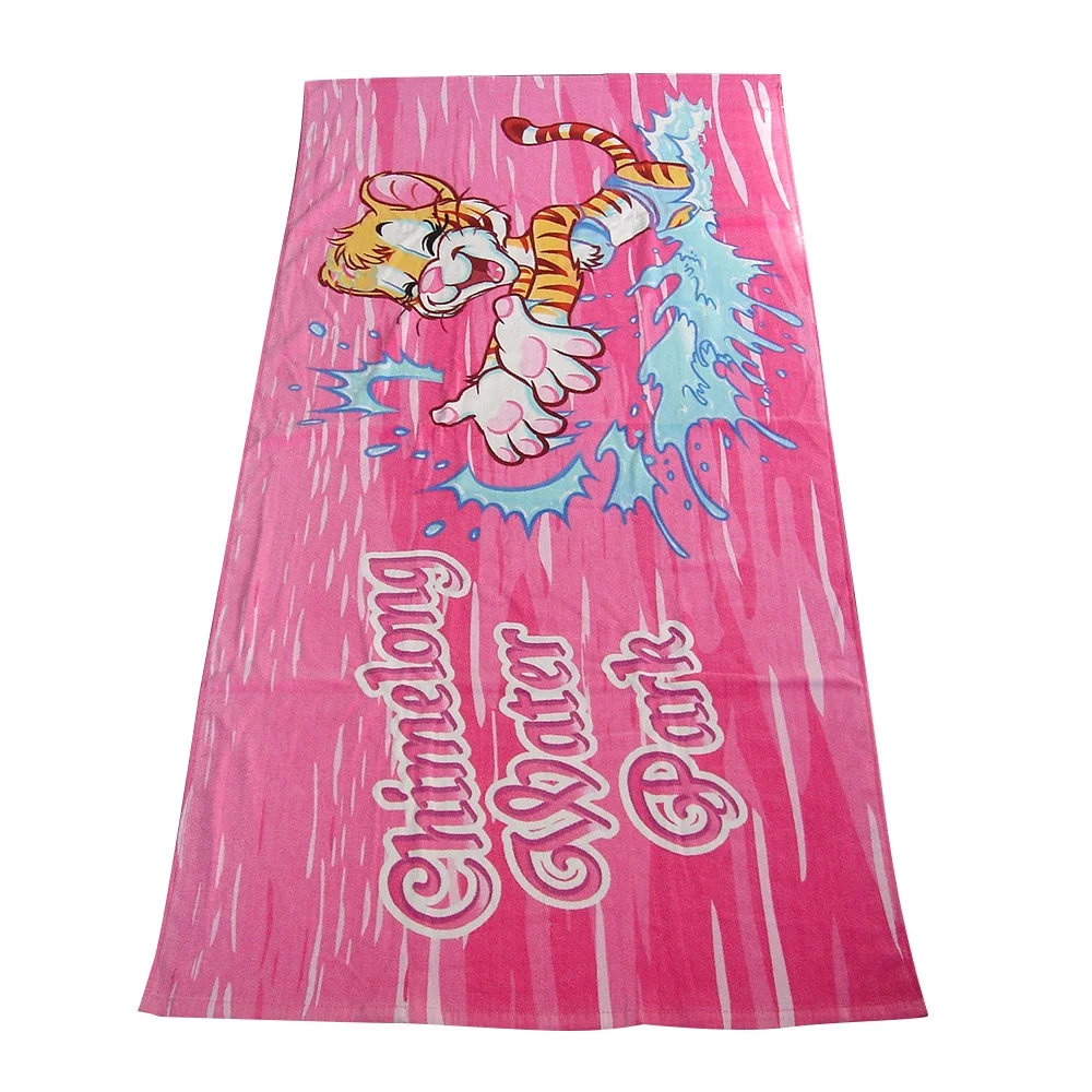 China Manufacturer Wholesale Custom prints 100% cotton classic printed kids beach towel bath towel
