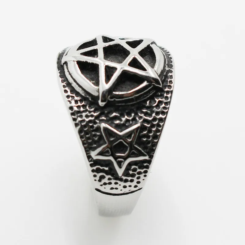 MECY ЖИЗНИ Титана Стали Пентаграмма Шаблон Пользовательские Кольцо