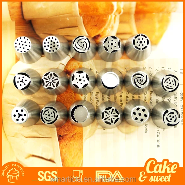Stainless steel Russian cake icing nozzles set