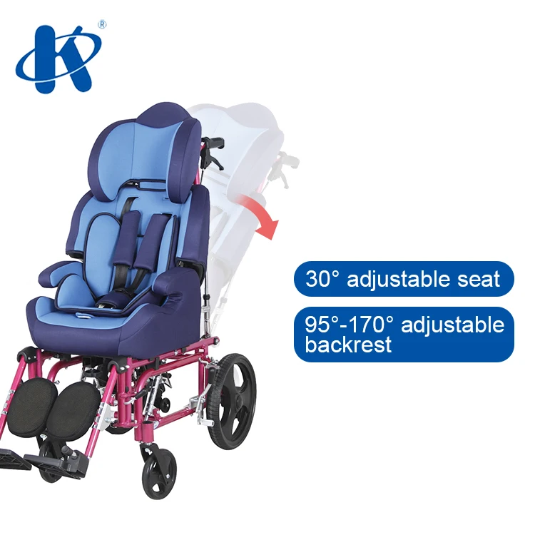 Kaiyang KY958LC-C Cerebral Palsy Wheelchair Children Aluminum Light Weight Wheelchair With Detachable and Elevating Footrest