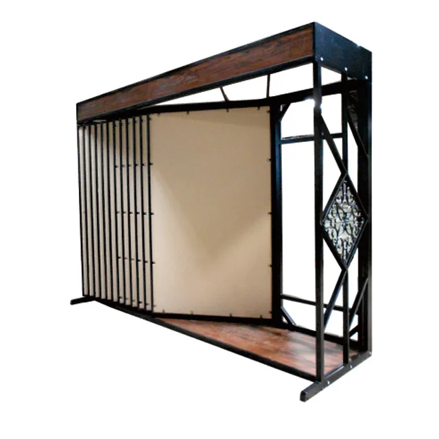 Custom design shop page turning stone tile metal display rack