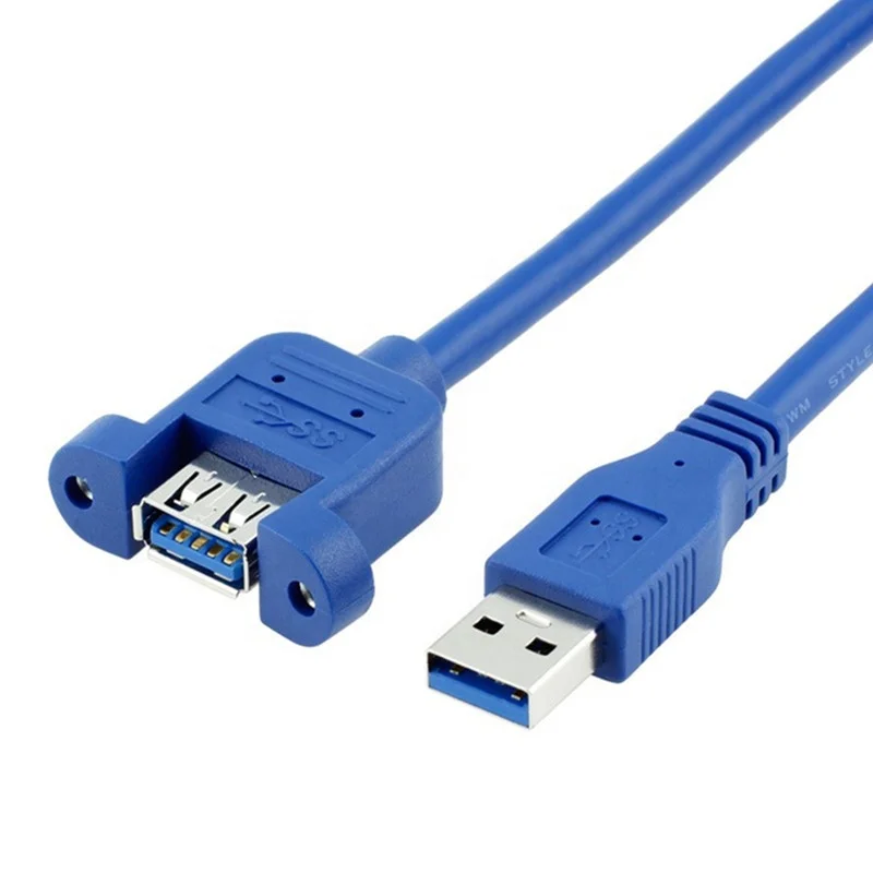 screw panel mount male to female usb3.0 usb 3.0 30cm usb extension cable 0.3m