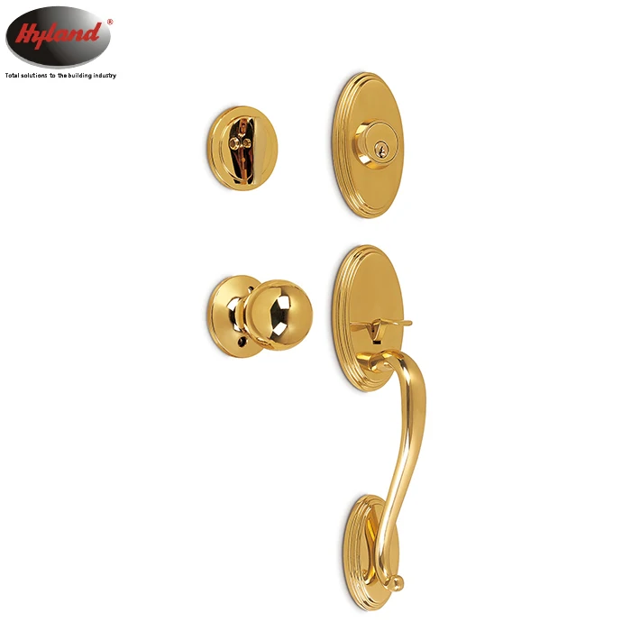 Deadbolt gate Door  lock, Zinc Alloy residential grip handle lock Set ANSI STANDARD , 70610 AB