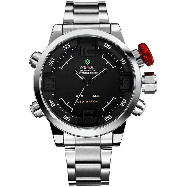 
Custom Logo Full Steel Water Proof Wholesale Wrist Watches Men LED Digital Fashion Sports Quartz Watch 