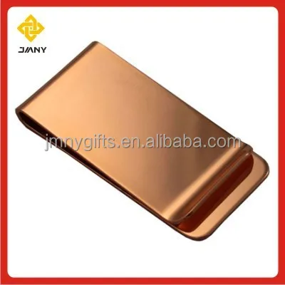 Custom Engraving Gold Classic Mirror Stainless Steel Metal Money Clip