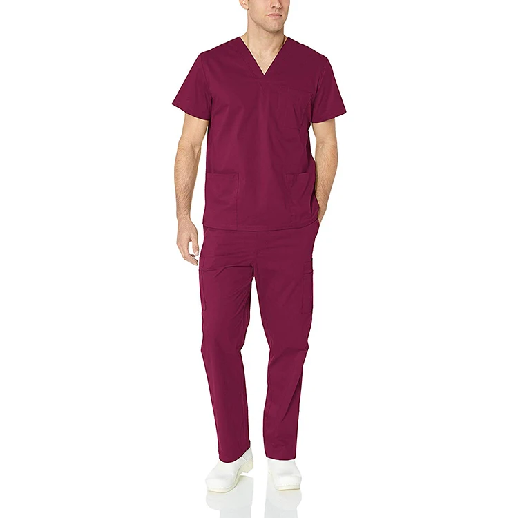 
Fashionable medical elastic scrub uniform suit design for clinical 