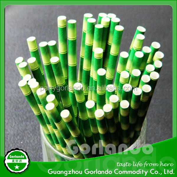 Bamboo Design Wholesale Disposable Drink Striped Paper straws