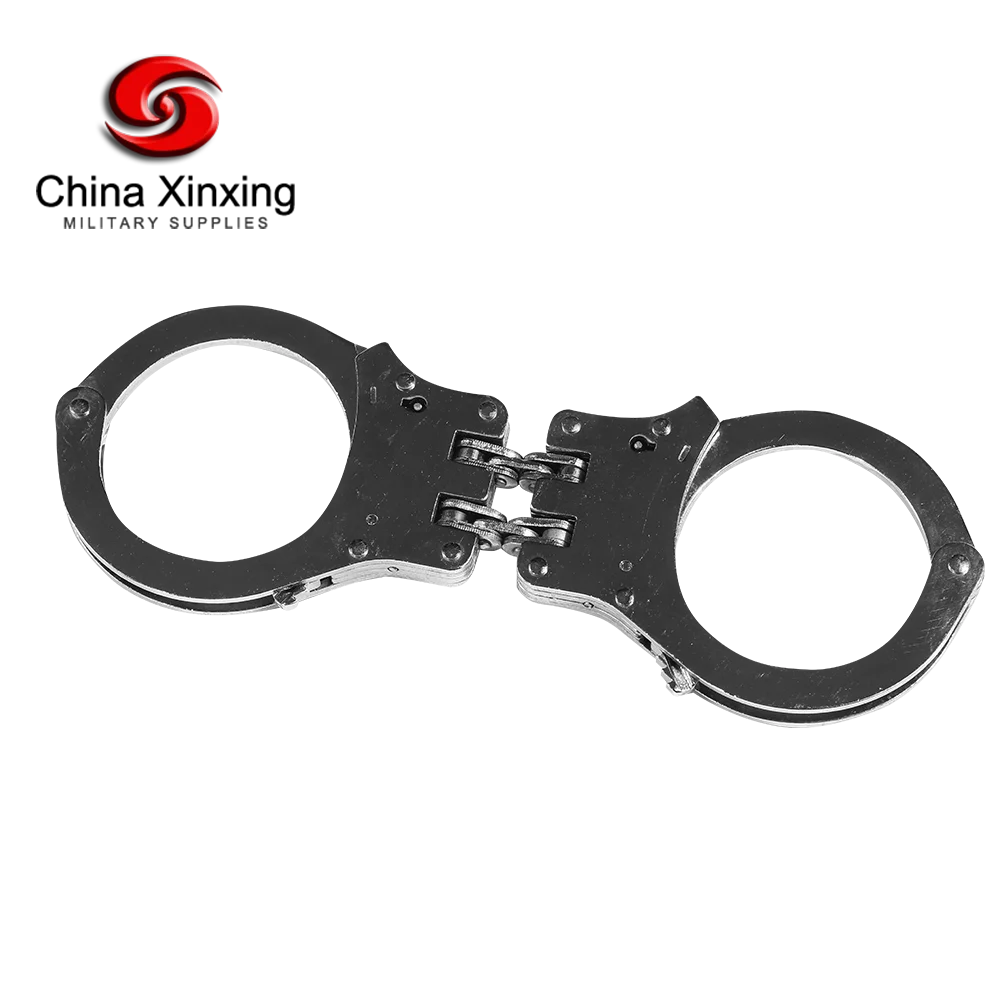
 Xinxing полицейские наручники из углеродистой стали с двойной блокировкой, правоохранительные, серебряные наручники HL13  
