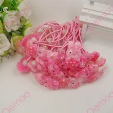 Wholesale Mix colors 50pcs 15 31mm Lovely Rabbit with a heart Hair Ropes Hairband for Kids