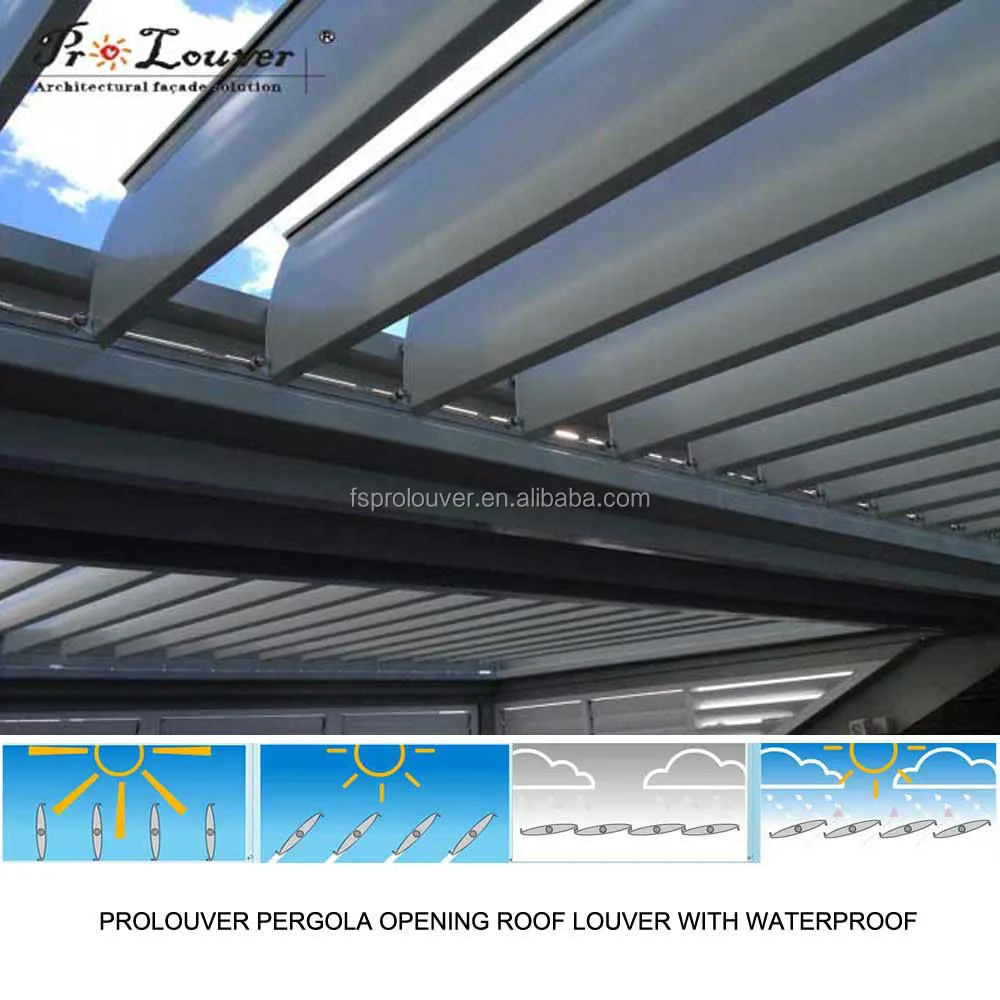 Outdoor Design Aluminum Pergola, Waterproof Pergola Covers, Automatic Roof Pergola Louver