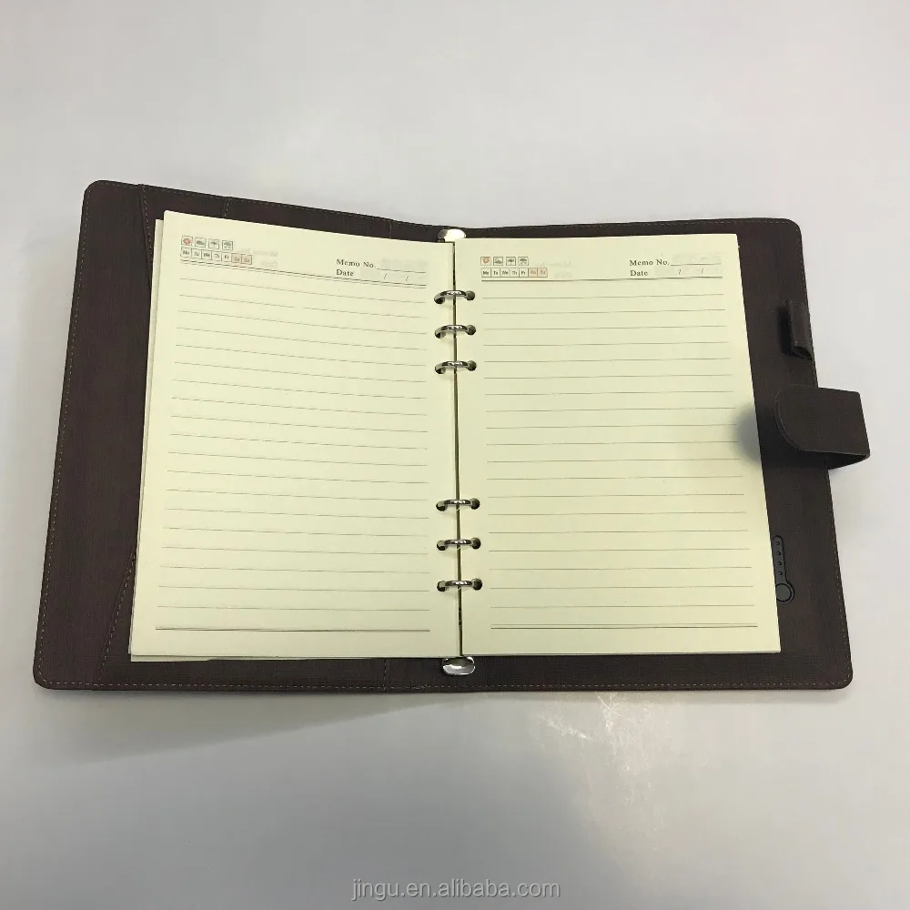 
2021 uptodate business gift custom A5 organiser planner wireless charger power bank diary notebook with USB 