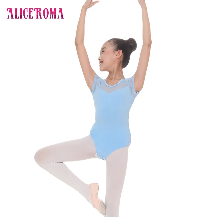 mesh sleeve with bowknot ballet girl leotard