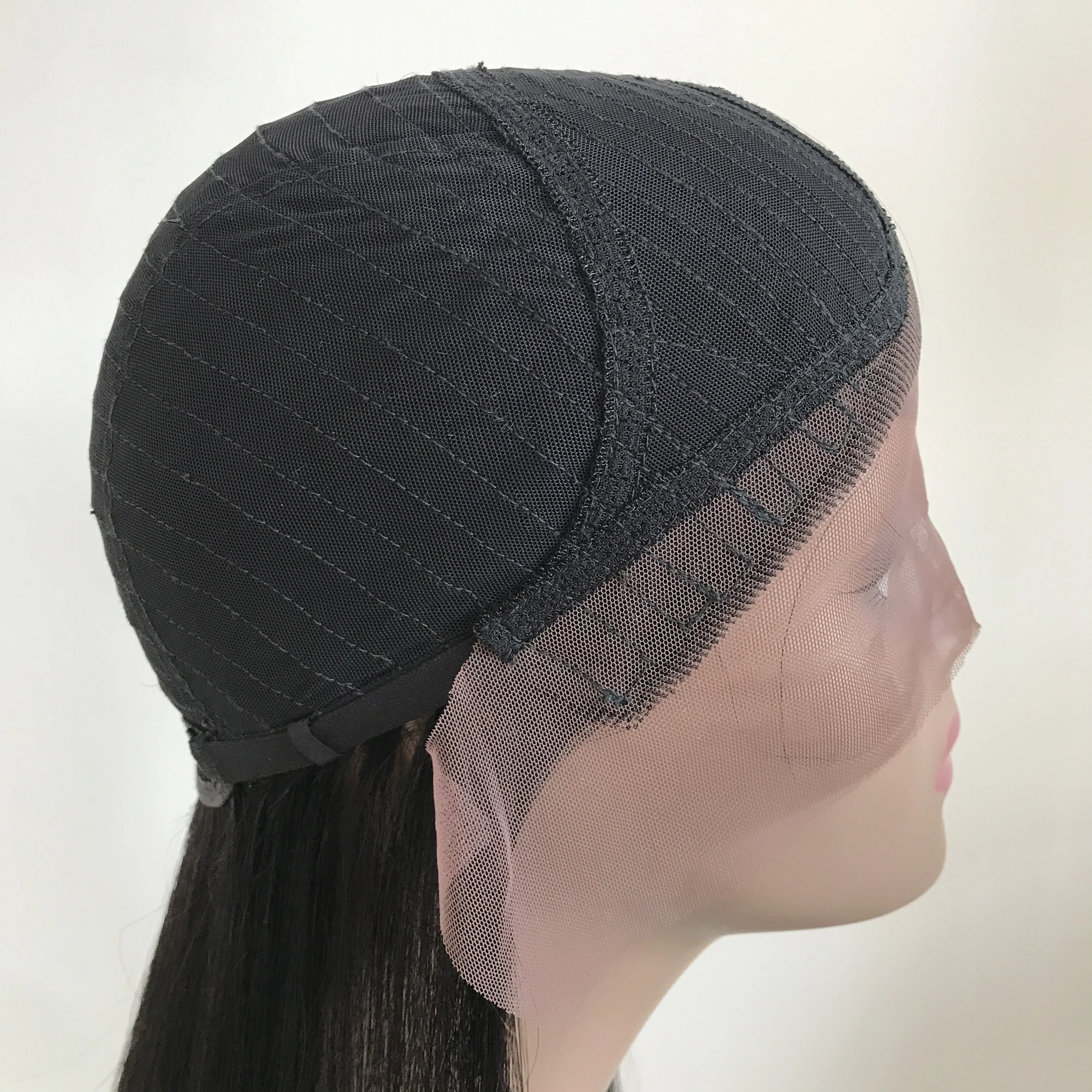 
100% Human Hair Lace Front Wig Half Hand tied With Swiss Lace Soft Net Natural Wavy Natural Color U Part 