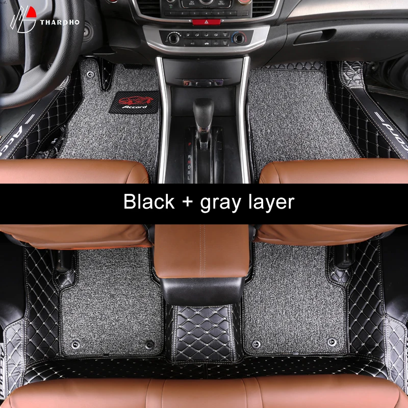 Diamond  custom high quality PU leather car mats floor liner carpet for Honda Accord