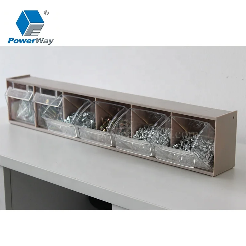 Table used spare parts compartment storage tilt opening plastic drawer organizer