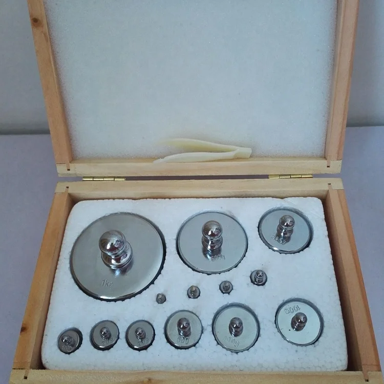High quality 2KG gram scale steel chrome plating calibration weights set