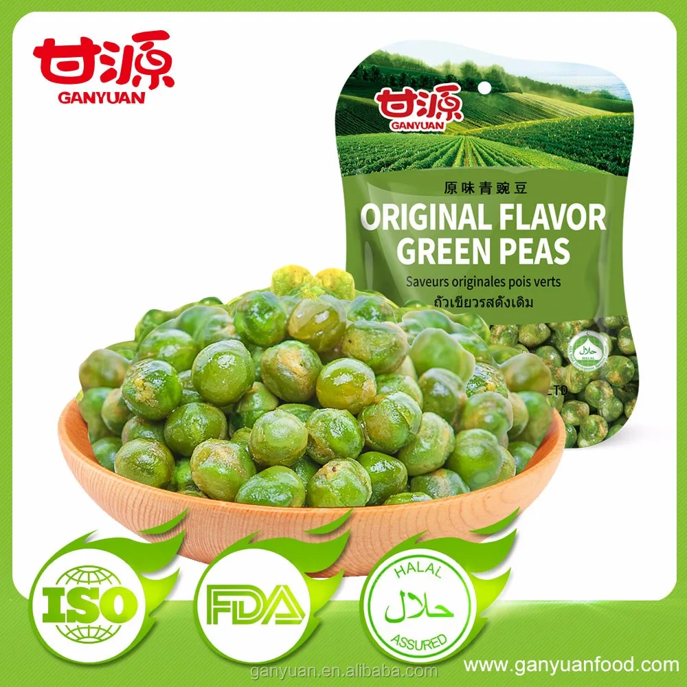 Delicious original taste green peas snack food