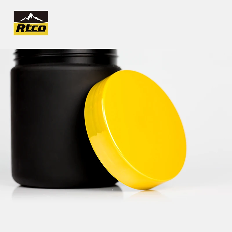 RTCO 8oz Soft Touch Black HDPE Wide Mouth Bottle